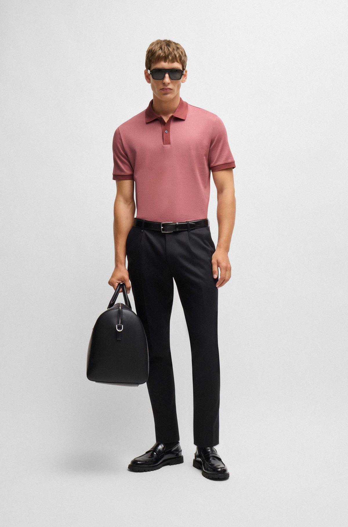 Structured-cotton polo shirt with solid trims Product Image