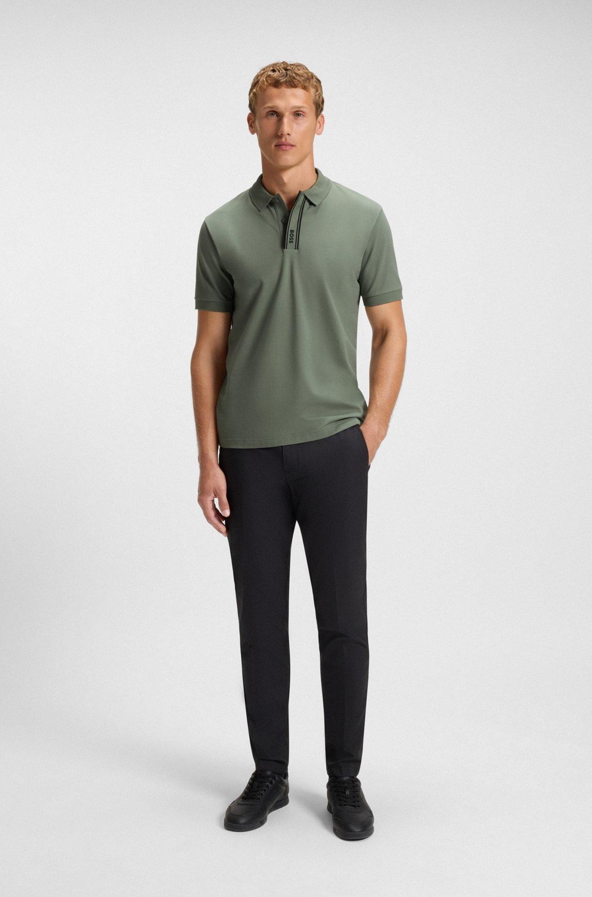 Paddy polo shirt with striped placket and logo Product Image