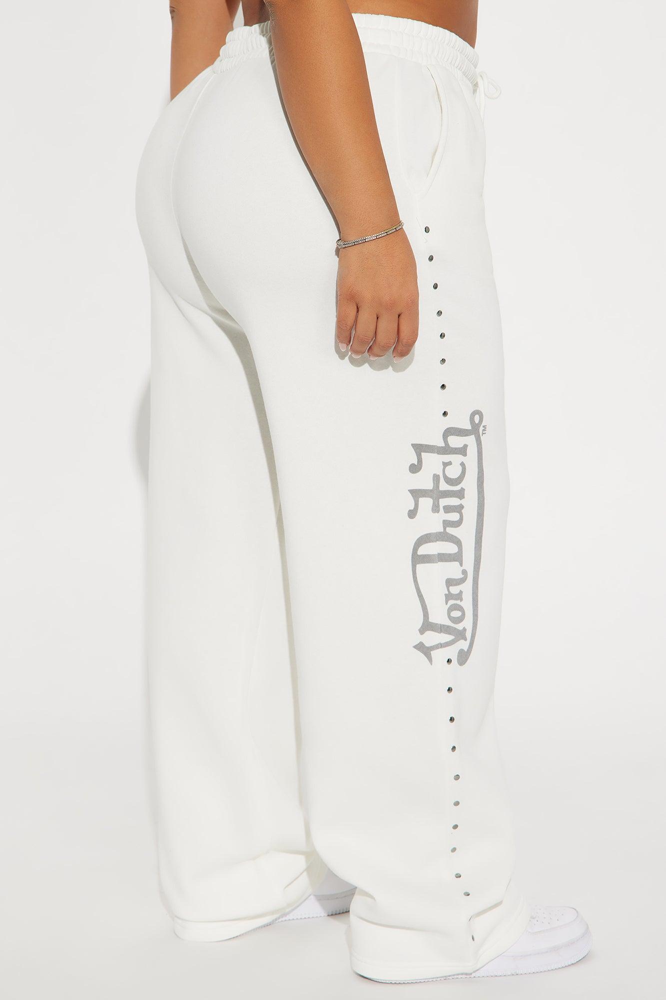 Von Dutch Studded Wide Leg Pant - Cream Product Image