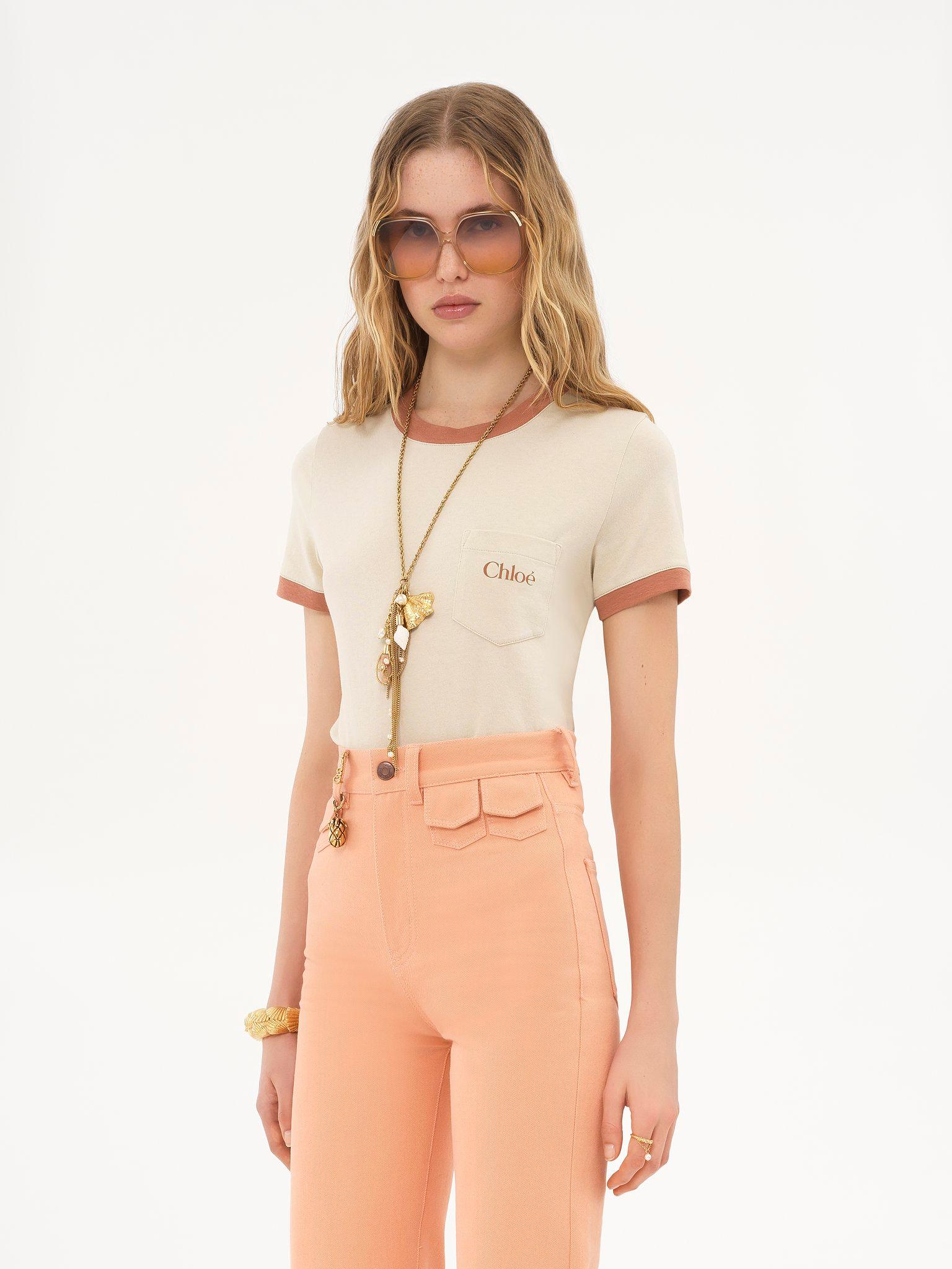 Crew-neck logo T-shirt in cotton jersey Product Image