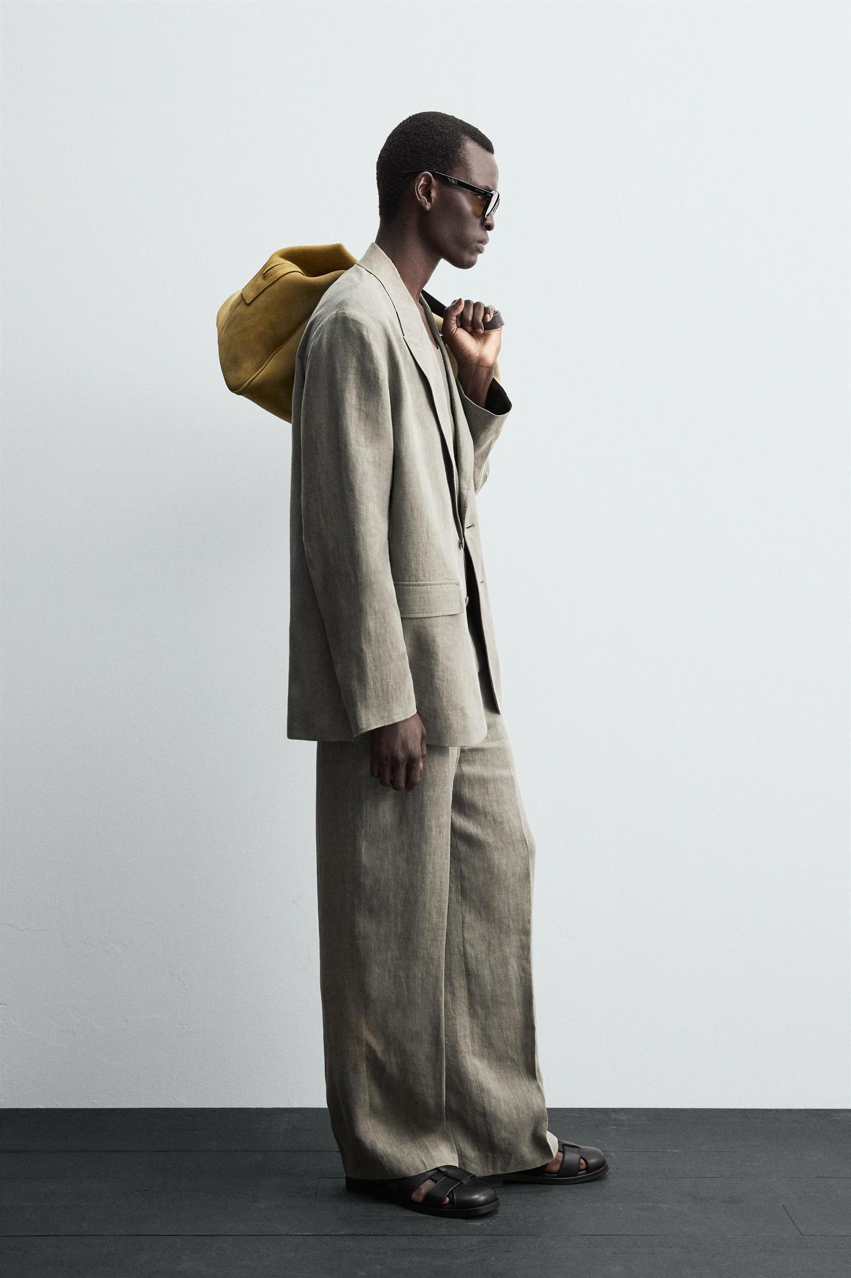 WASHED 100% LINEN SUIT BLAZER Product Image