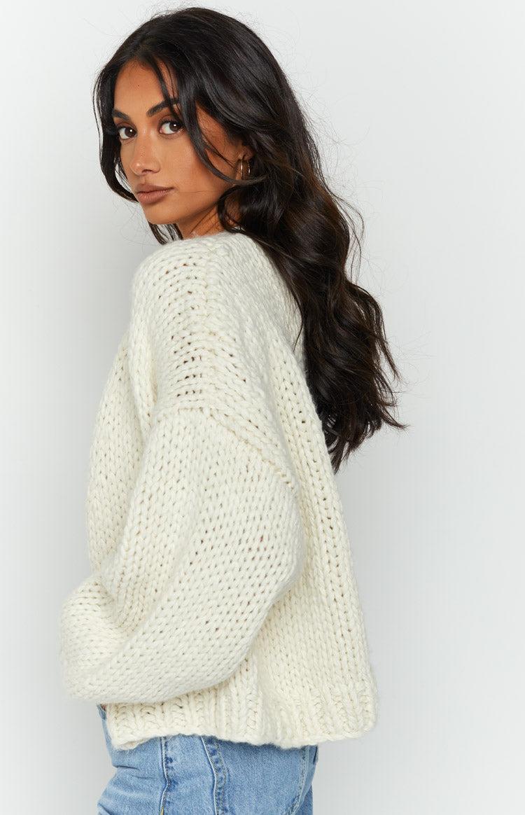 Bad Habits Cream Knit Cardigan Product Image