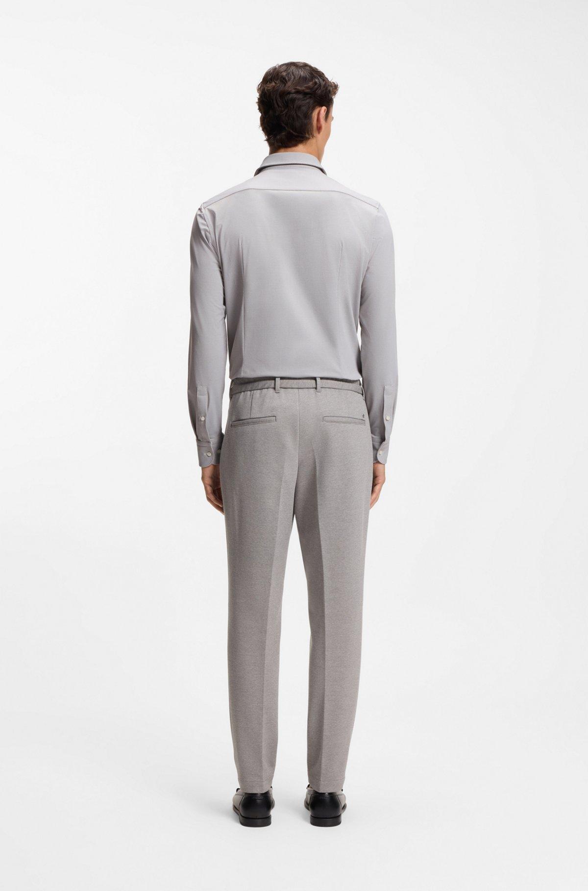 Slim-fit shirt in structured performance-stretch fabric Product Image