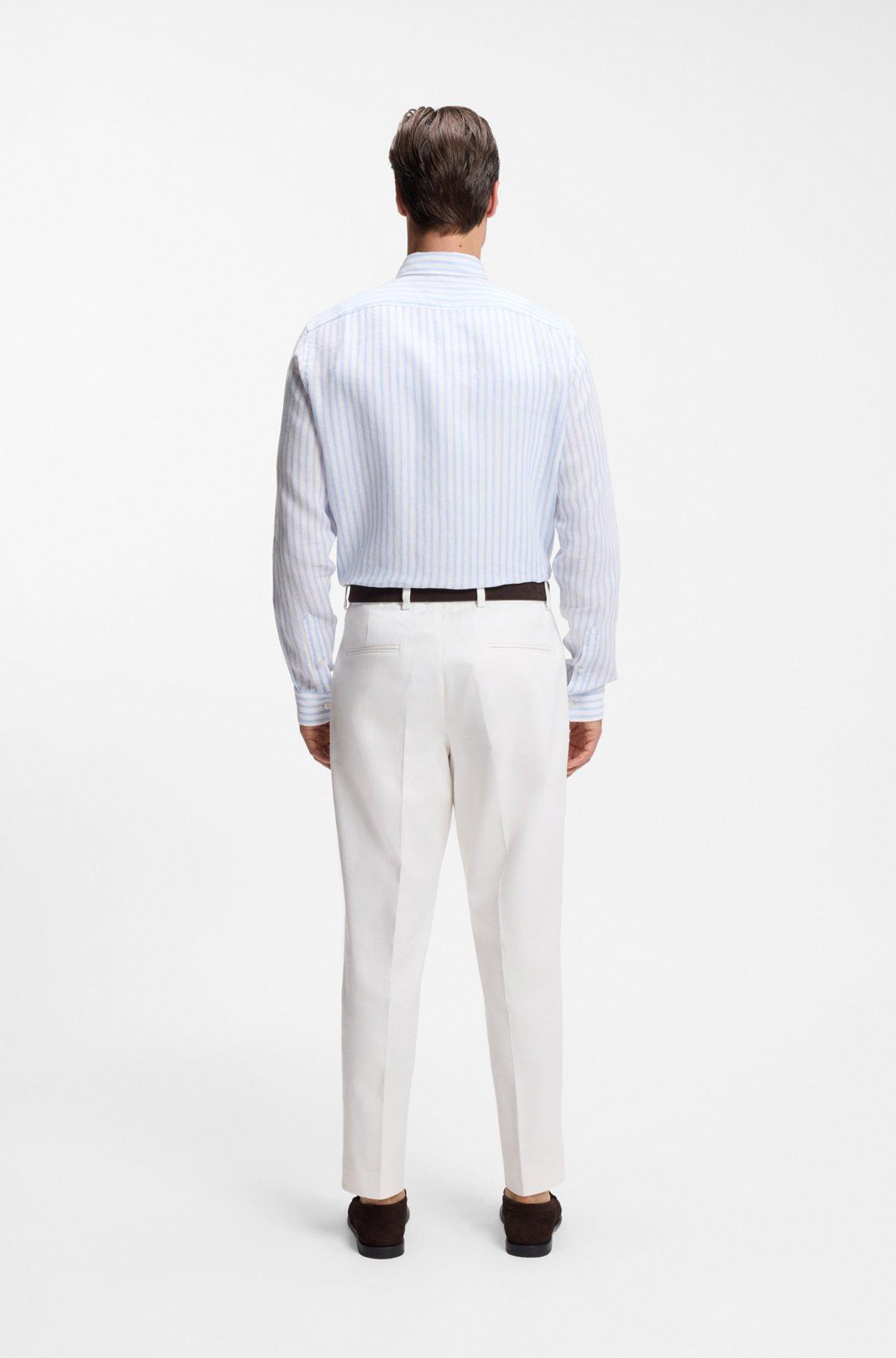 Regular-fit shirt in striped linen Product Image