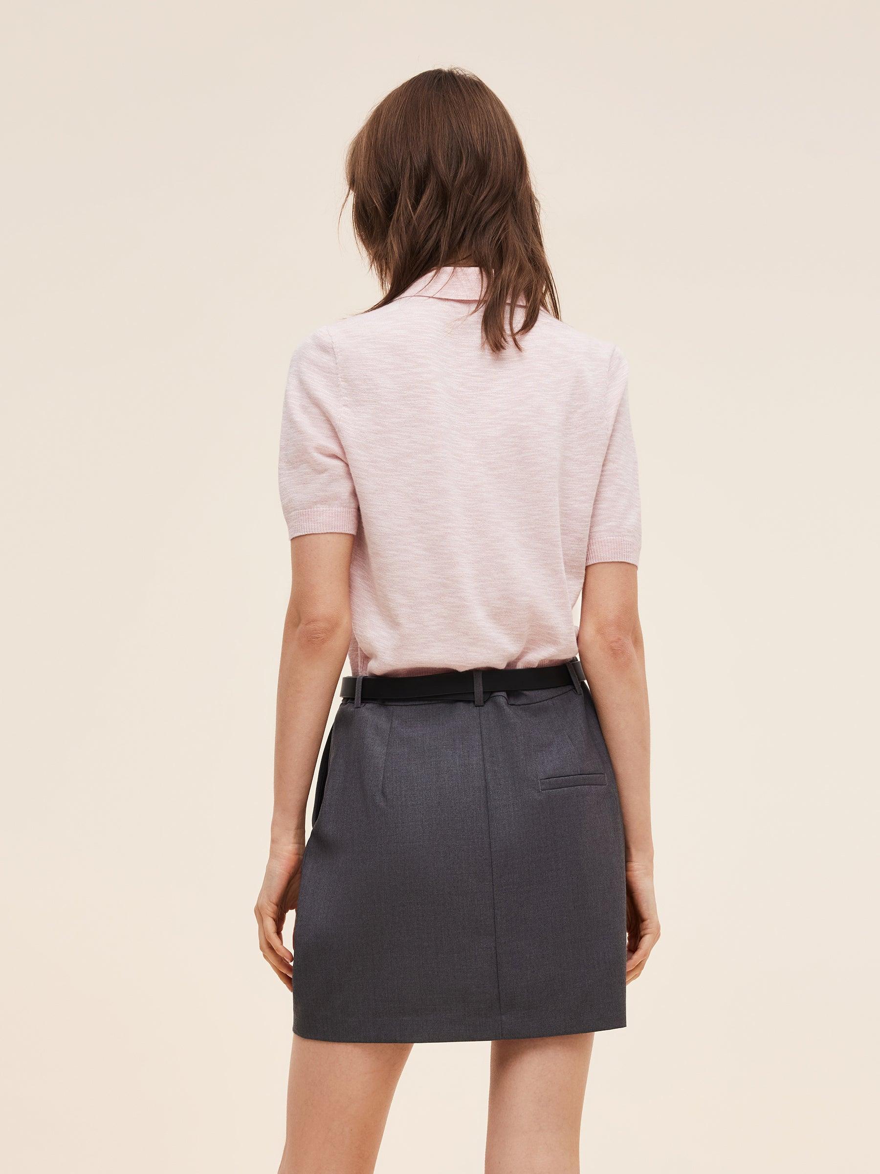 Stretchy Lapel Women Pullover Knit Top Product Image