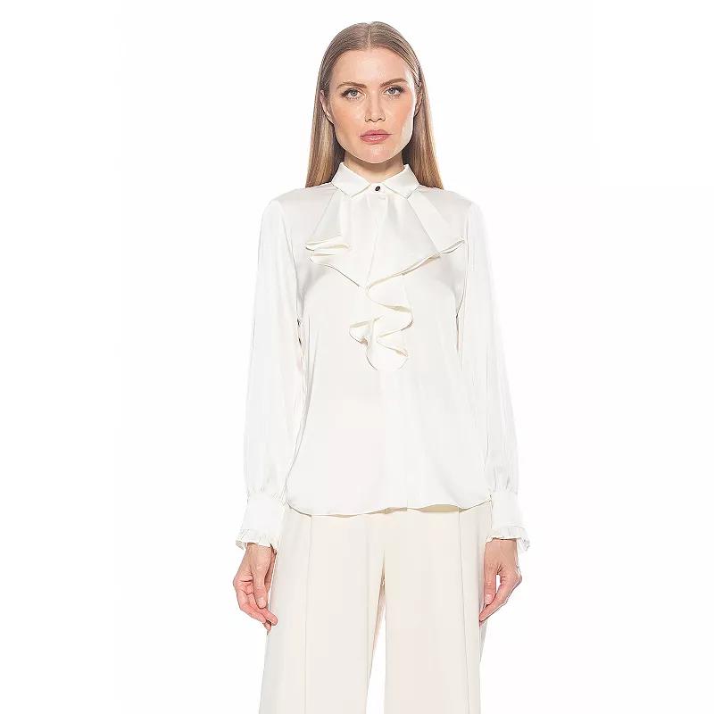 Women's ALEXIA ADMOR Brooks Silky Ruffle Blouse,  Product Image