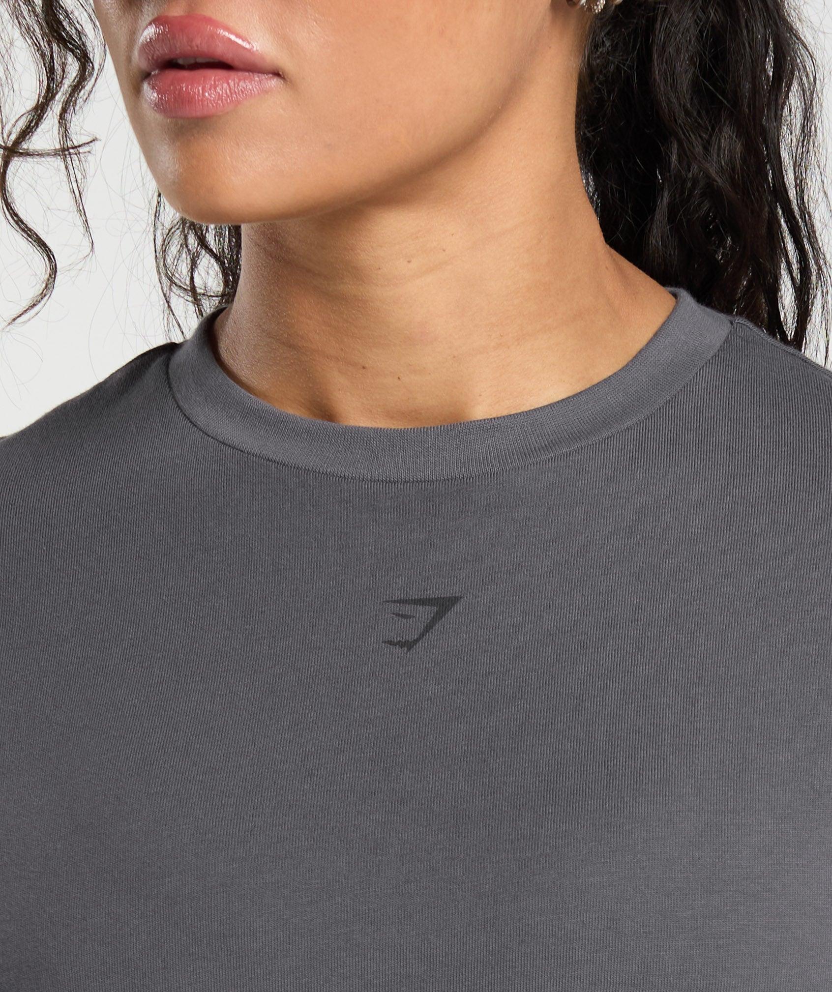 Gymshark Back Gains Graphic Oversized Tee - Graphite Grey Female Product Image