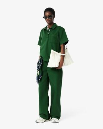 Oversized Denim Polo Shirt Product Image