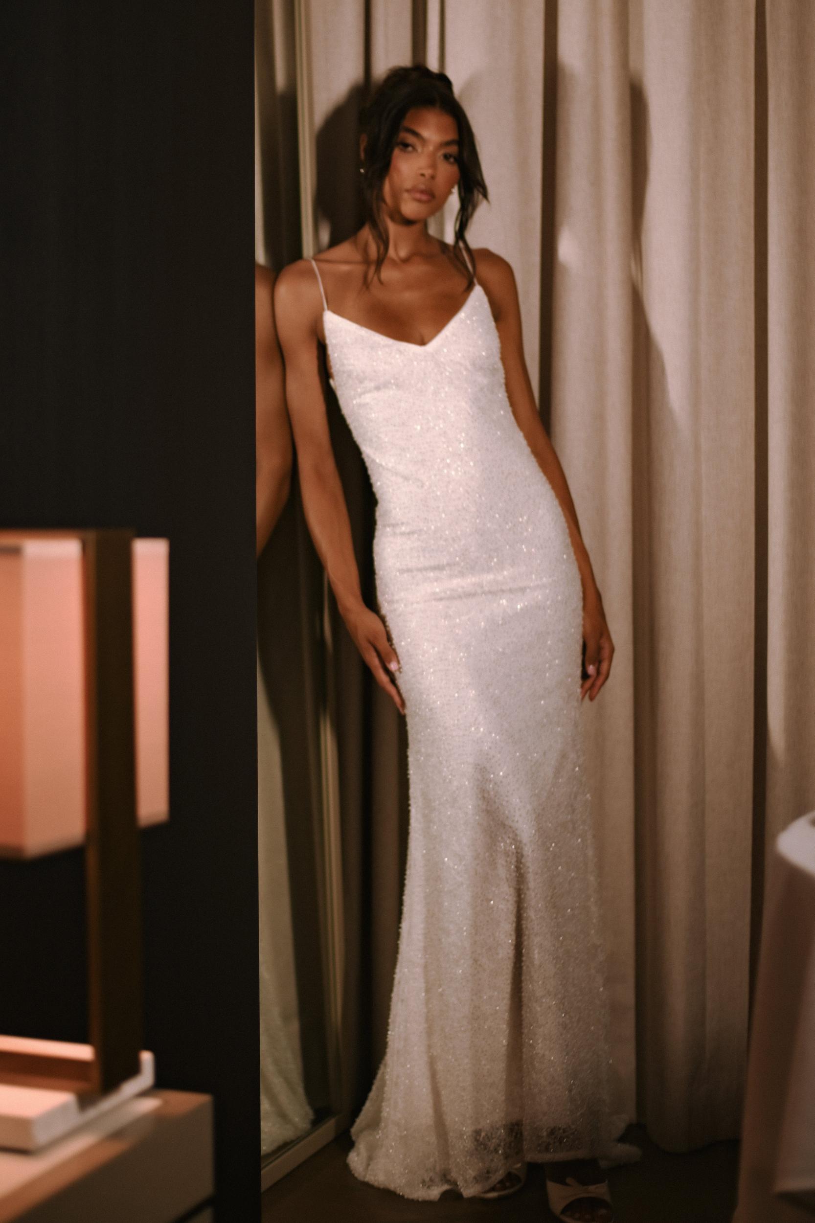 Catalina Pearl Beaded Wedding Gown - White Product Image