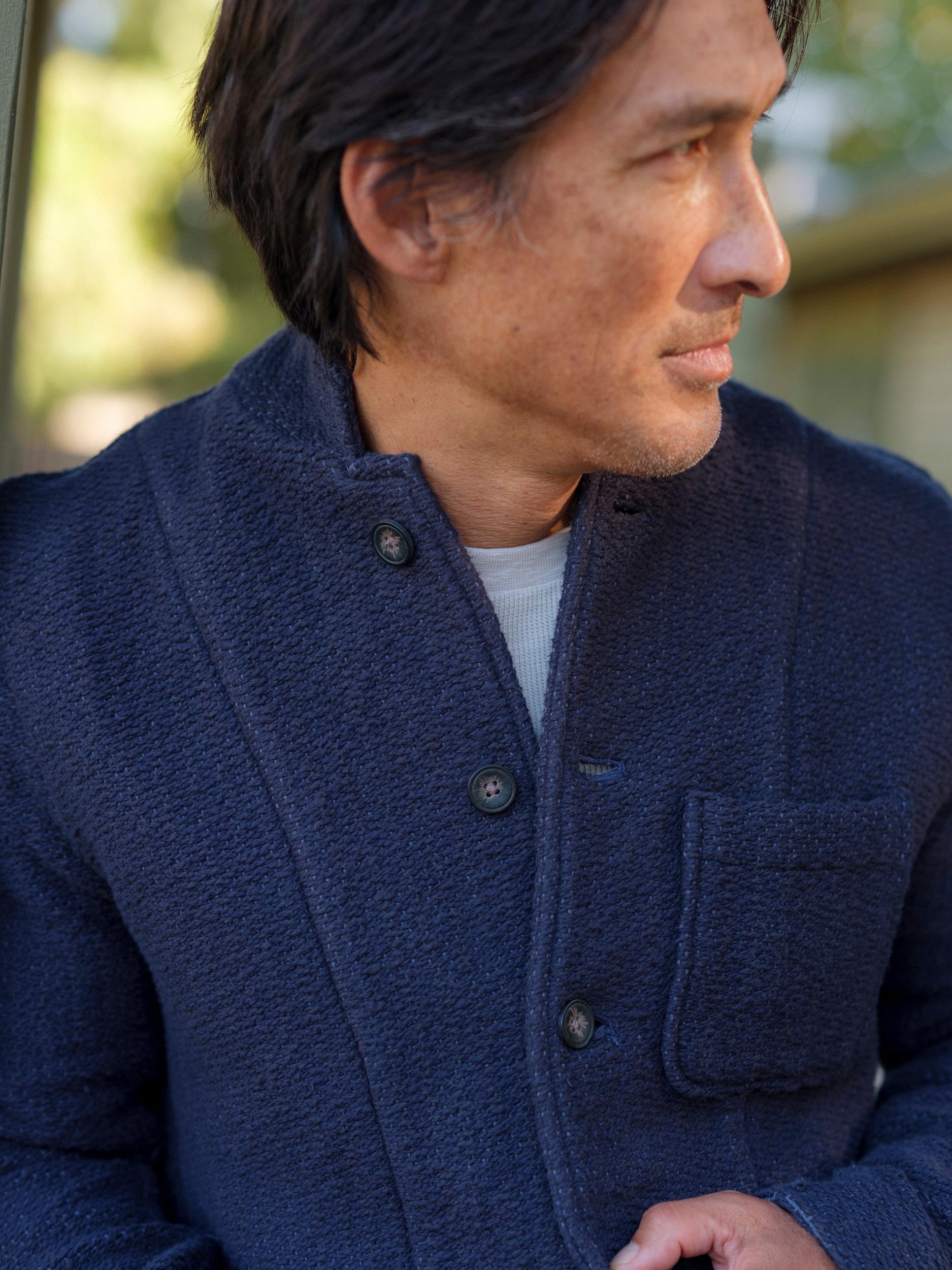 Rope Weave Artisanal Jacket - Navy Product Image