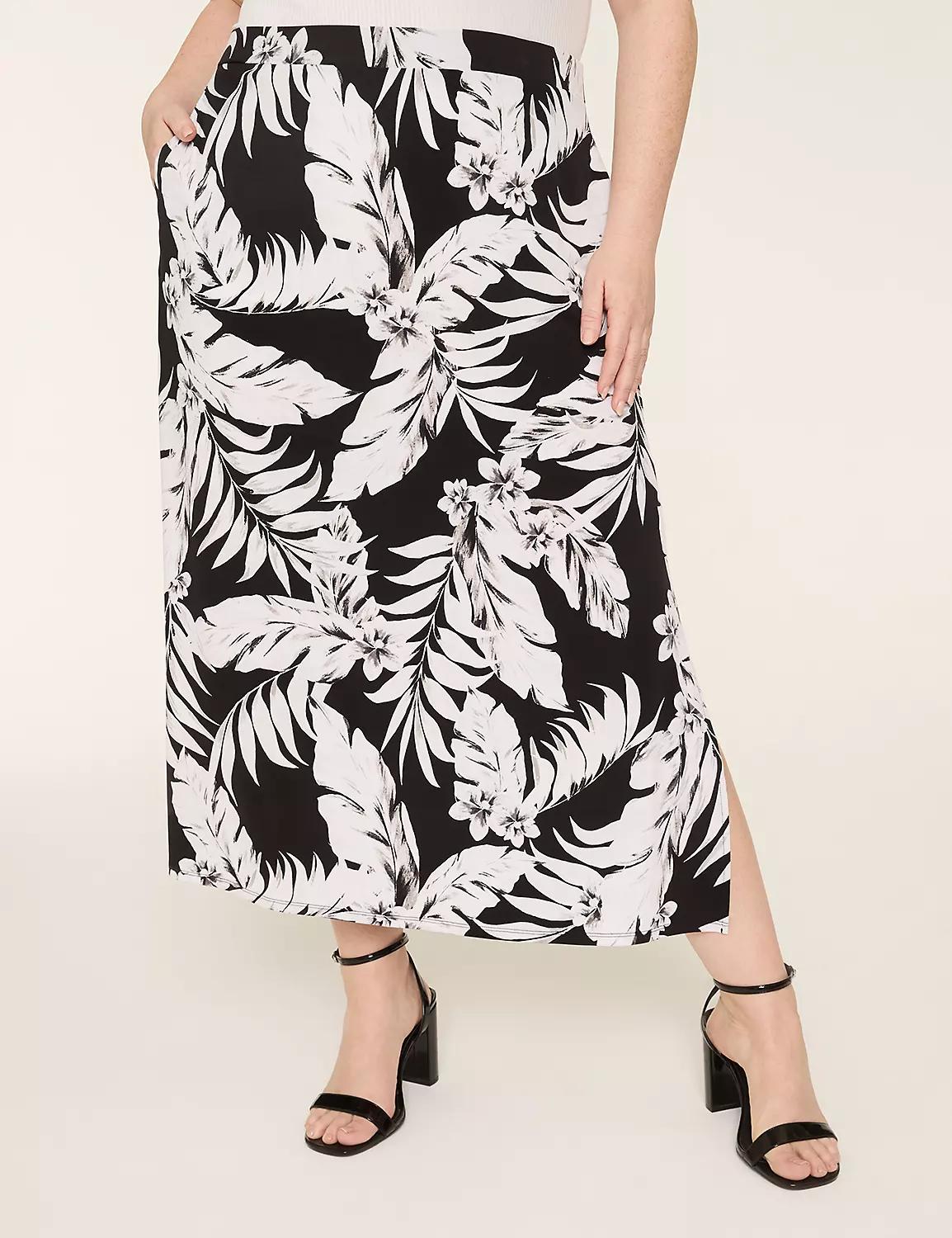 Matte Jersey Side-Slit Maxi Skirt Product Image