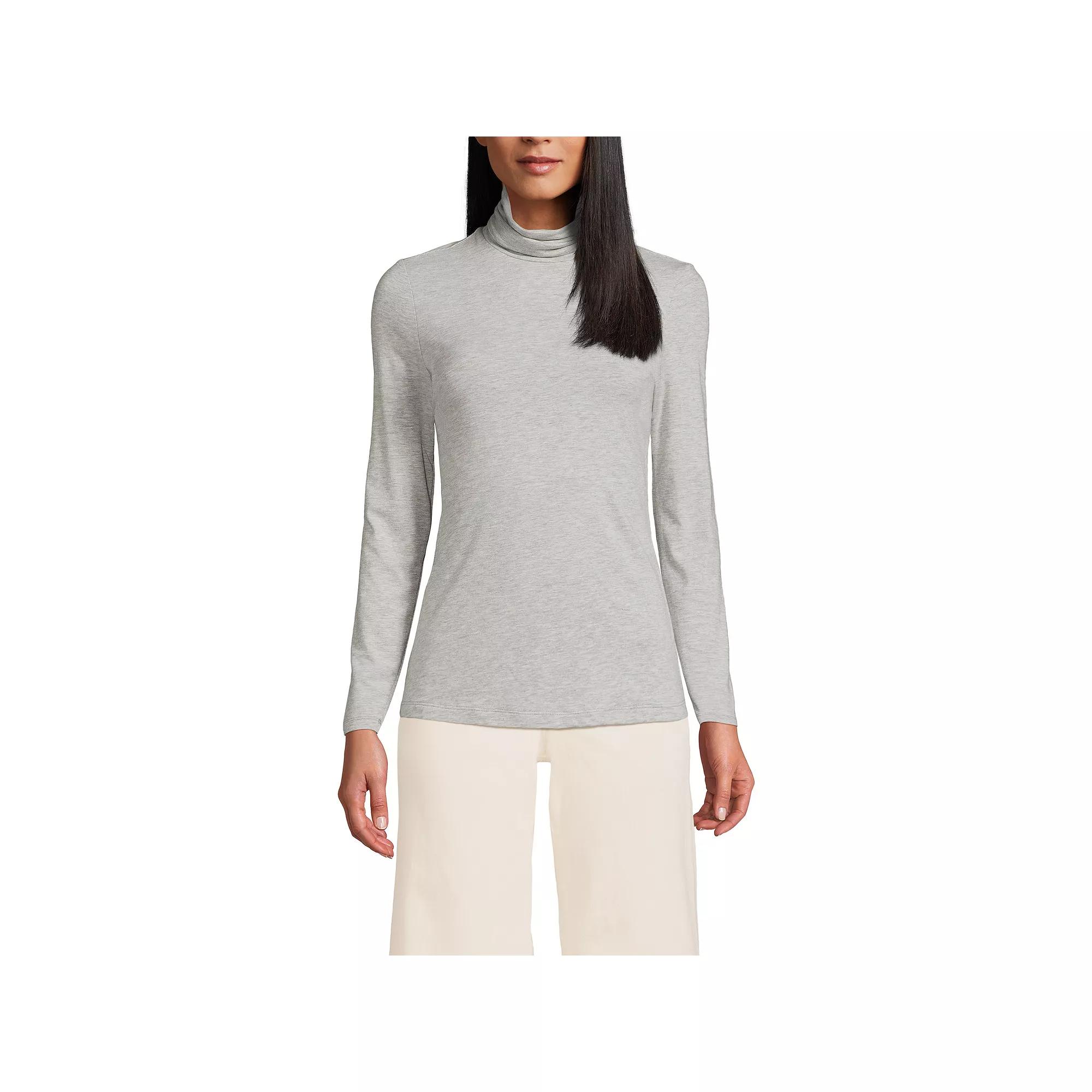 Women's Lands' End Lightweight Fitted Turtleneck,  Product Image