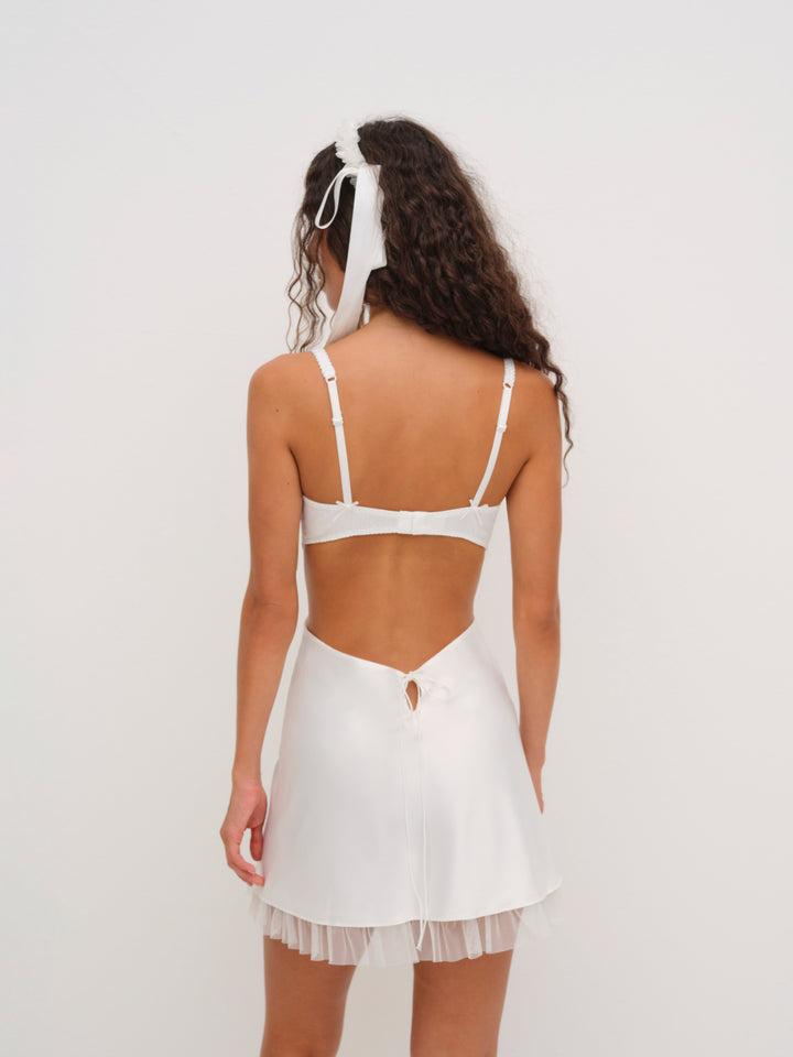Blushing Blooms Mini Slip — White Product Image