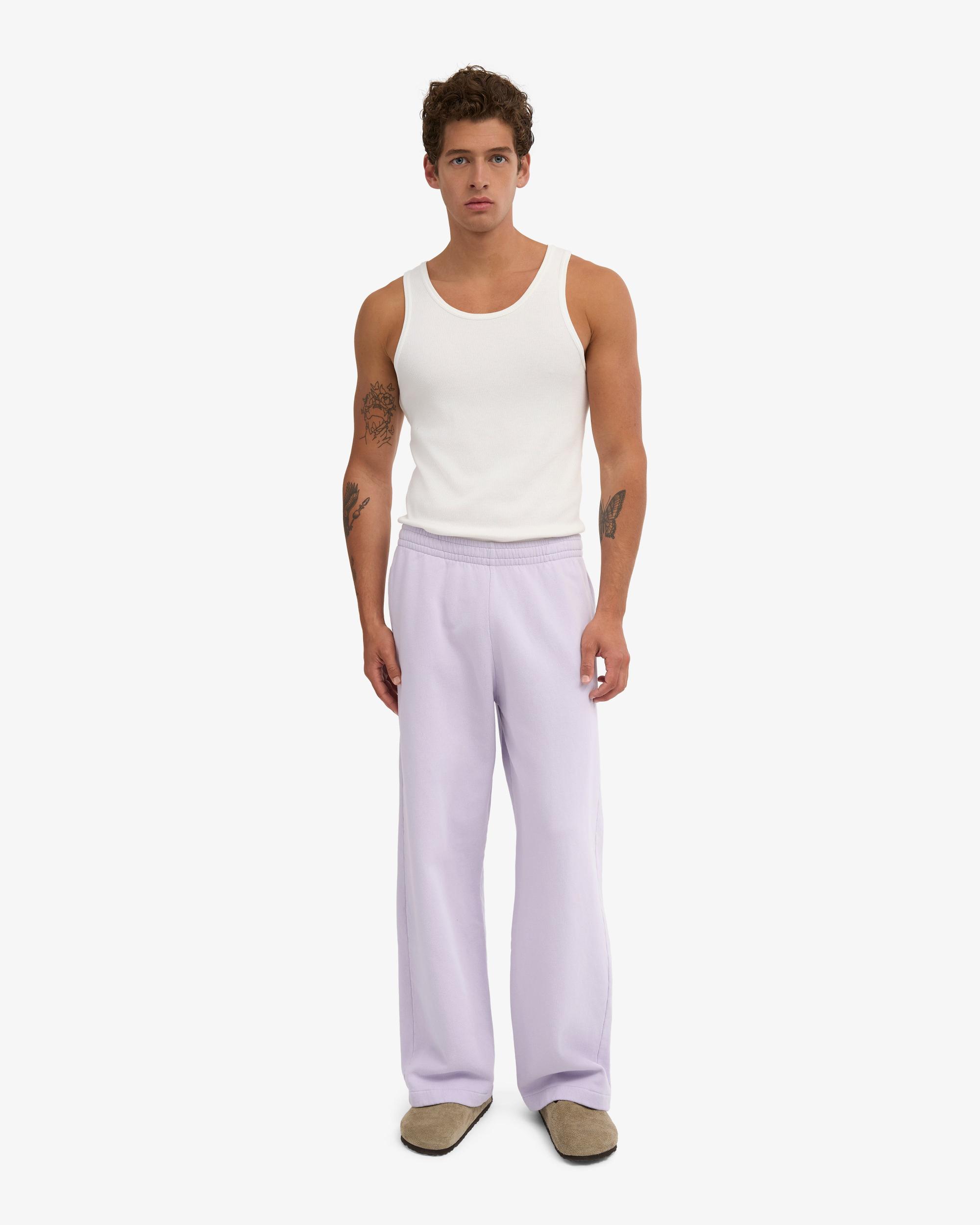 Organic Straight Leg Sweatpants - Soft Lavender Product Image