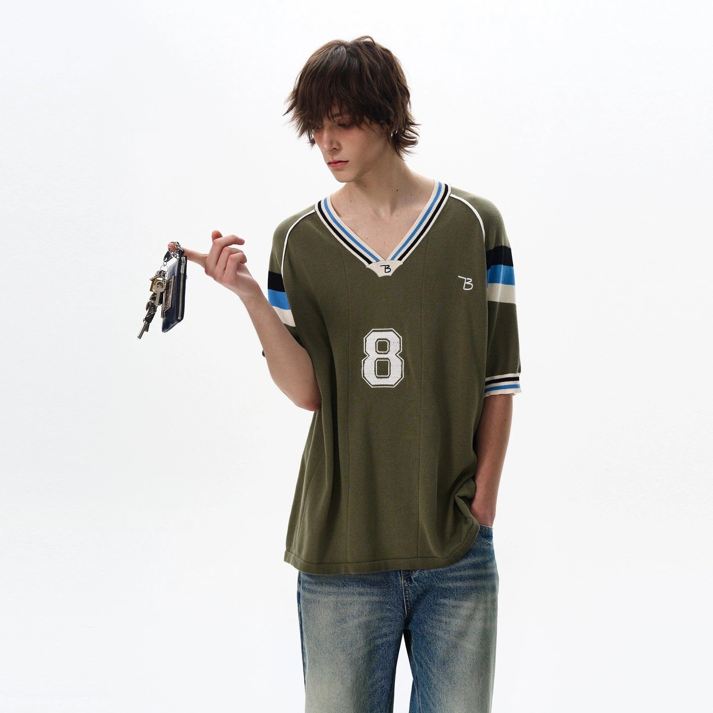 RT No. 18035 KNIT V-NECK 8 SHORTSLEEVE SWEATER Product Image