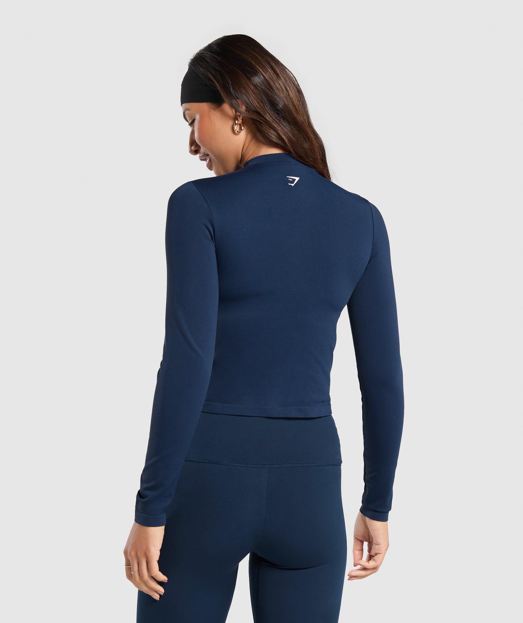 Gymshark Everyday Seamless Zip Tracktop - Navy Female Product Image