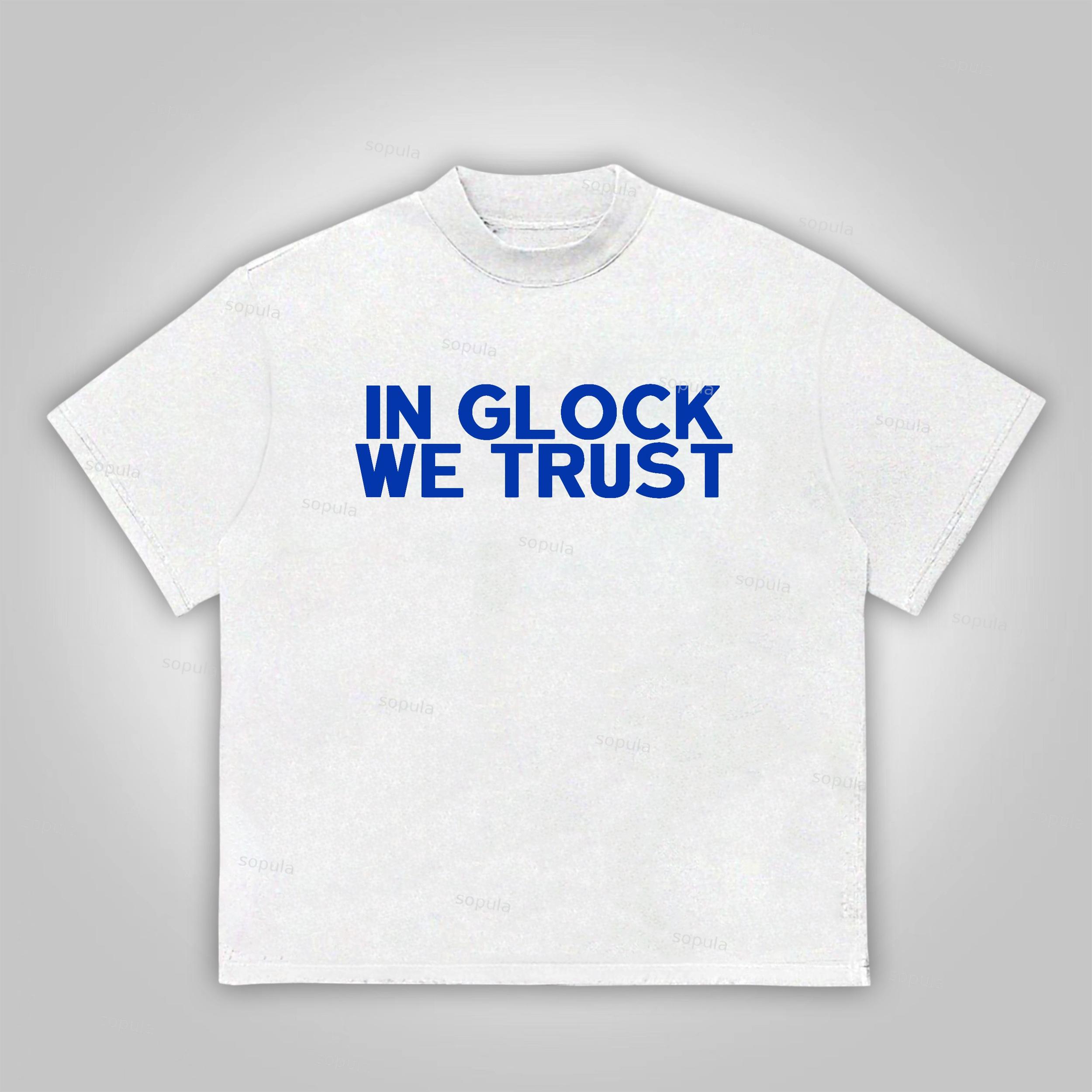 Sopula Vintage In Glock We Trust Graphic Cotton T-Shirt Product Image