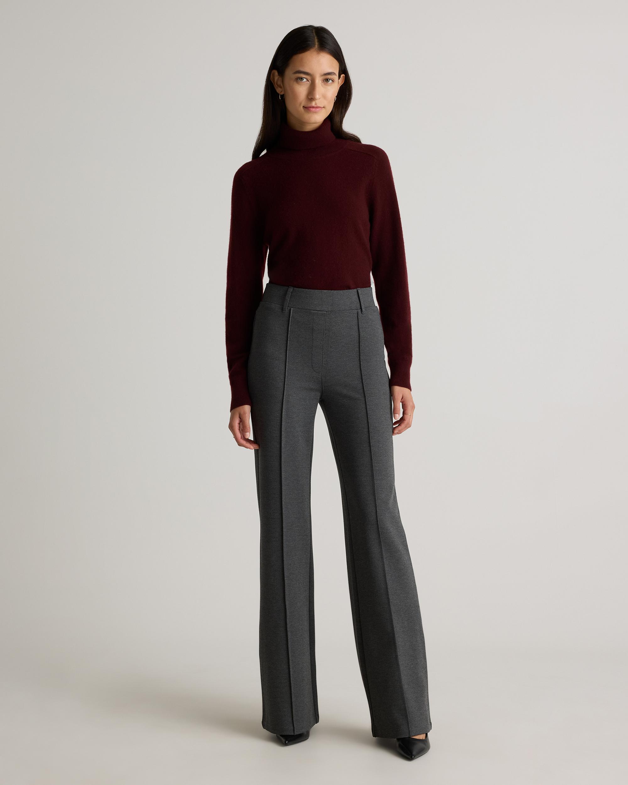 Quince | Women's Ultra-Stretch Ponte Flare Leg Pants Rayon Product Image