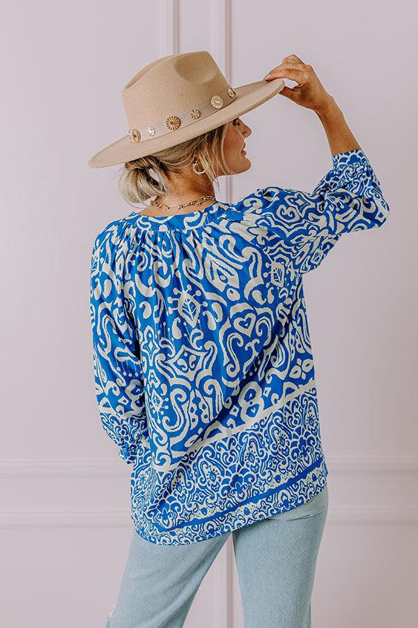Santorini Season Shift Top in Ocean Blue Product Image