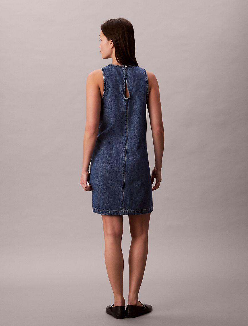 Denim Mini Shift Dress  Product Image
