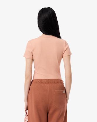 Slim Fit Ribbed Cotton T-shirt Product Image