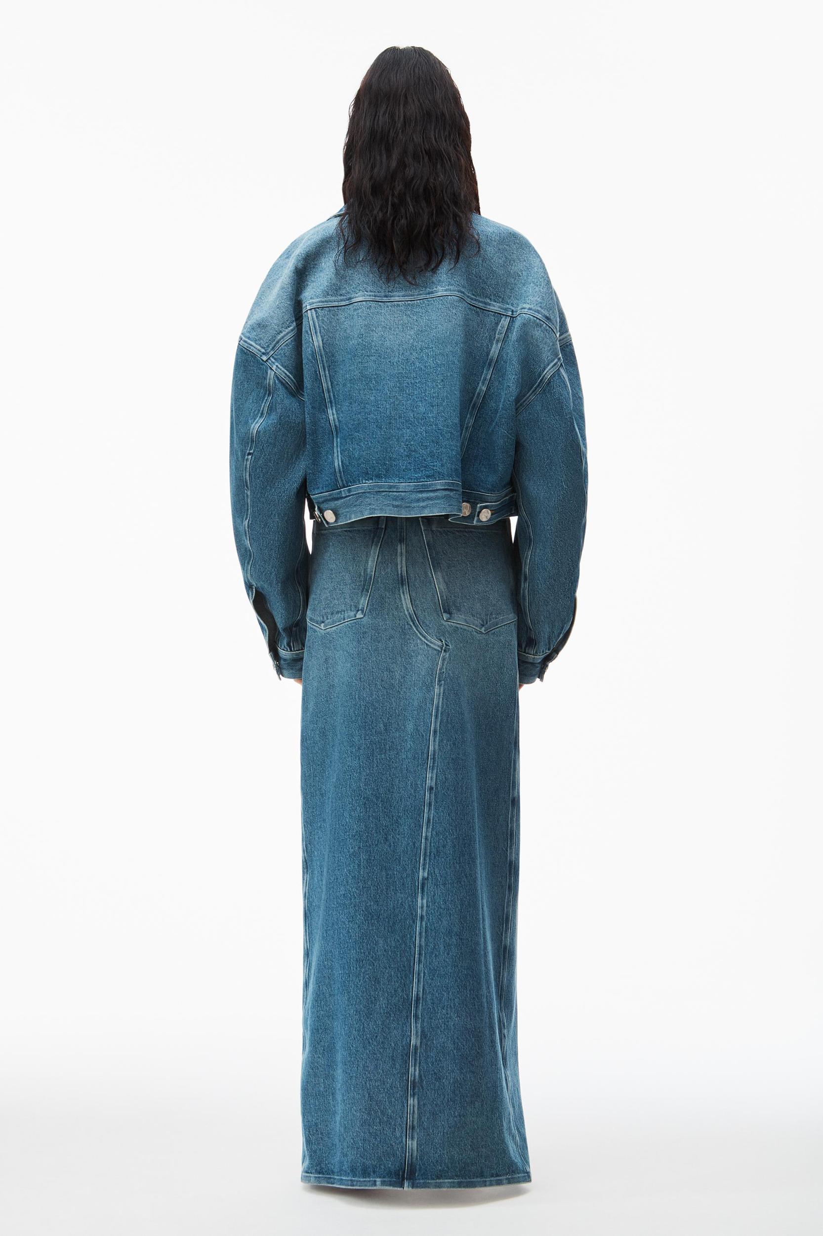 Bonded Rounded Trucker Jacket In Cotton Denim Product Image