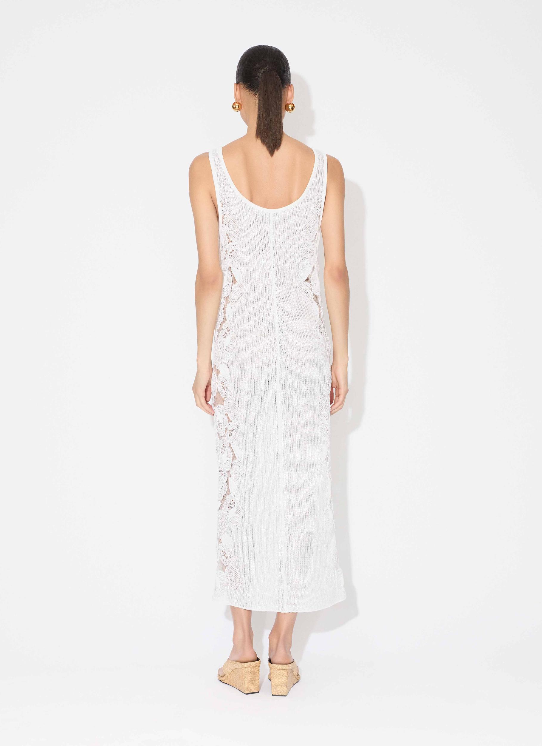 WHITE GUIPURE LACE FLOWER DRESS Product Image