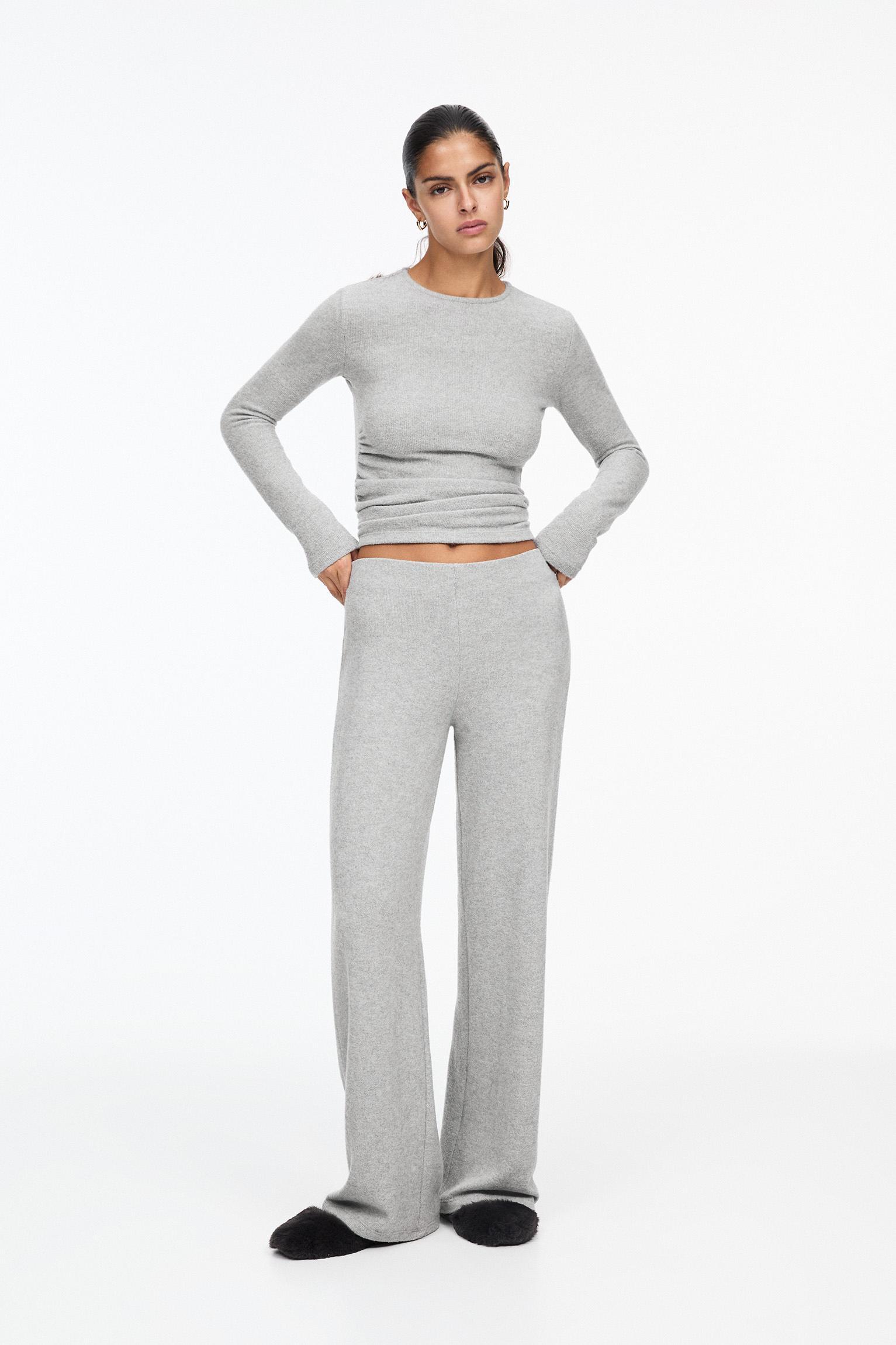 Wide-leg knit pants Product Image