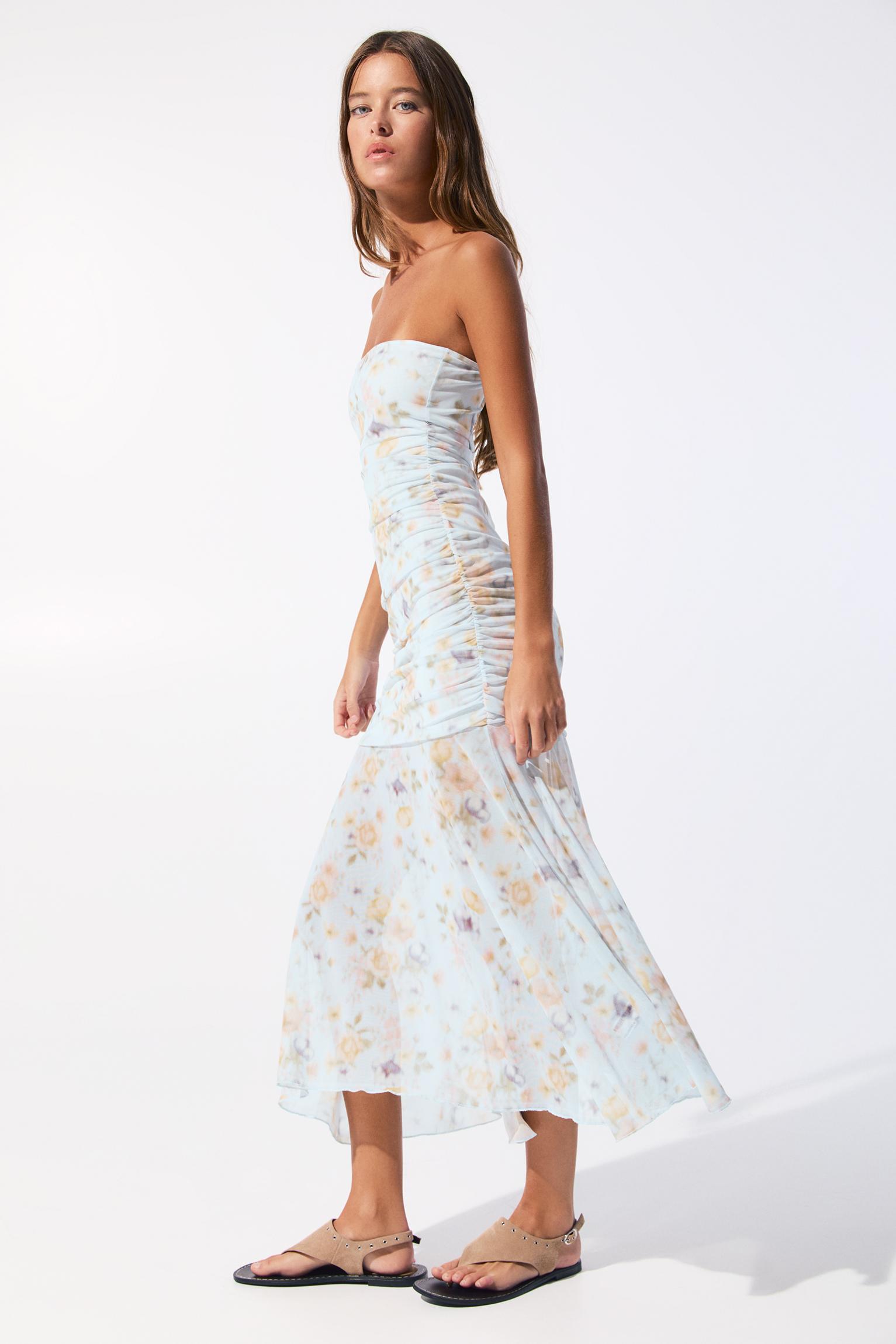 Floral tulle midi dress Product Image