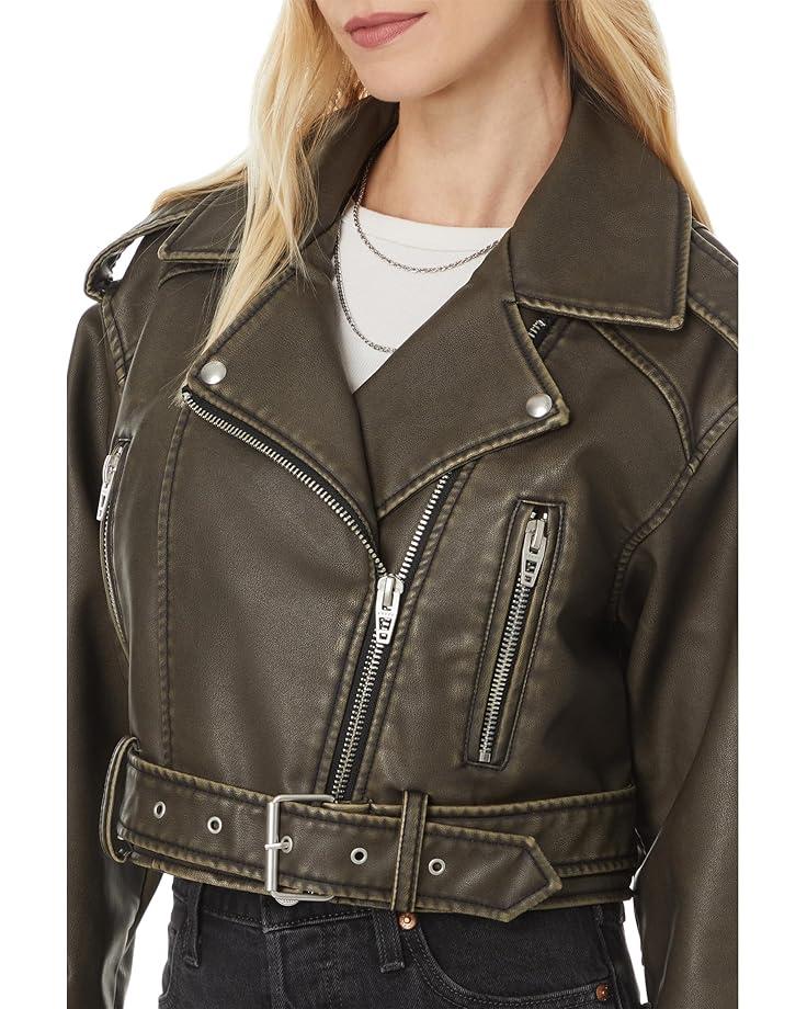 Faux Leather Moto Jacket Product Image