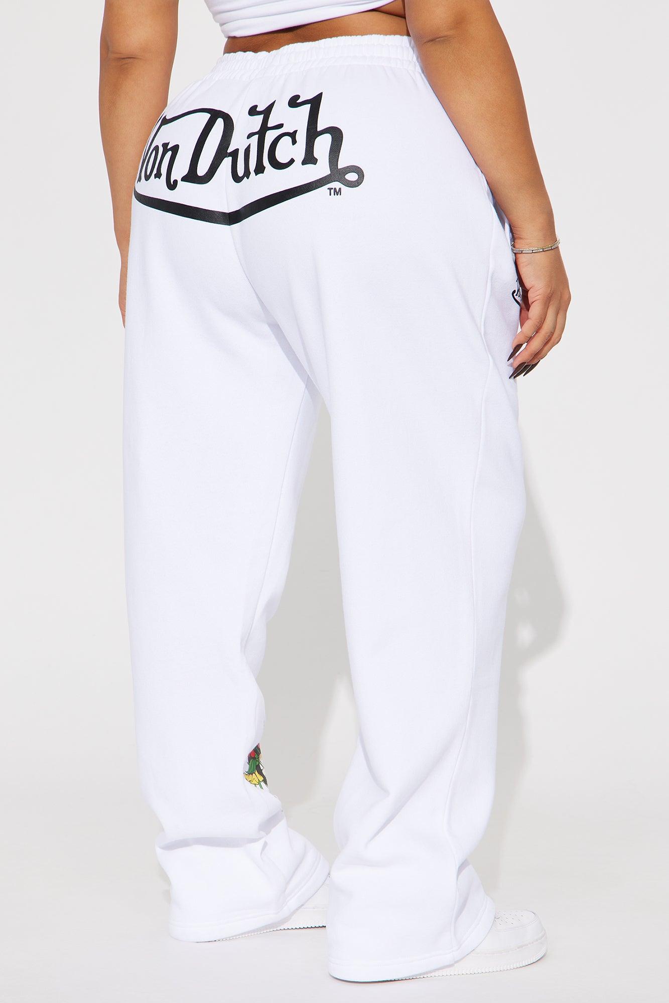 Von Dutch Skull Oasis Wide Leg Pant - White/combo Product Image