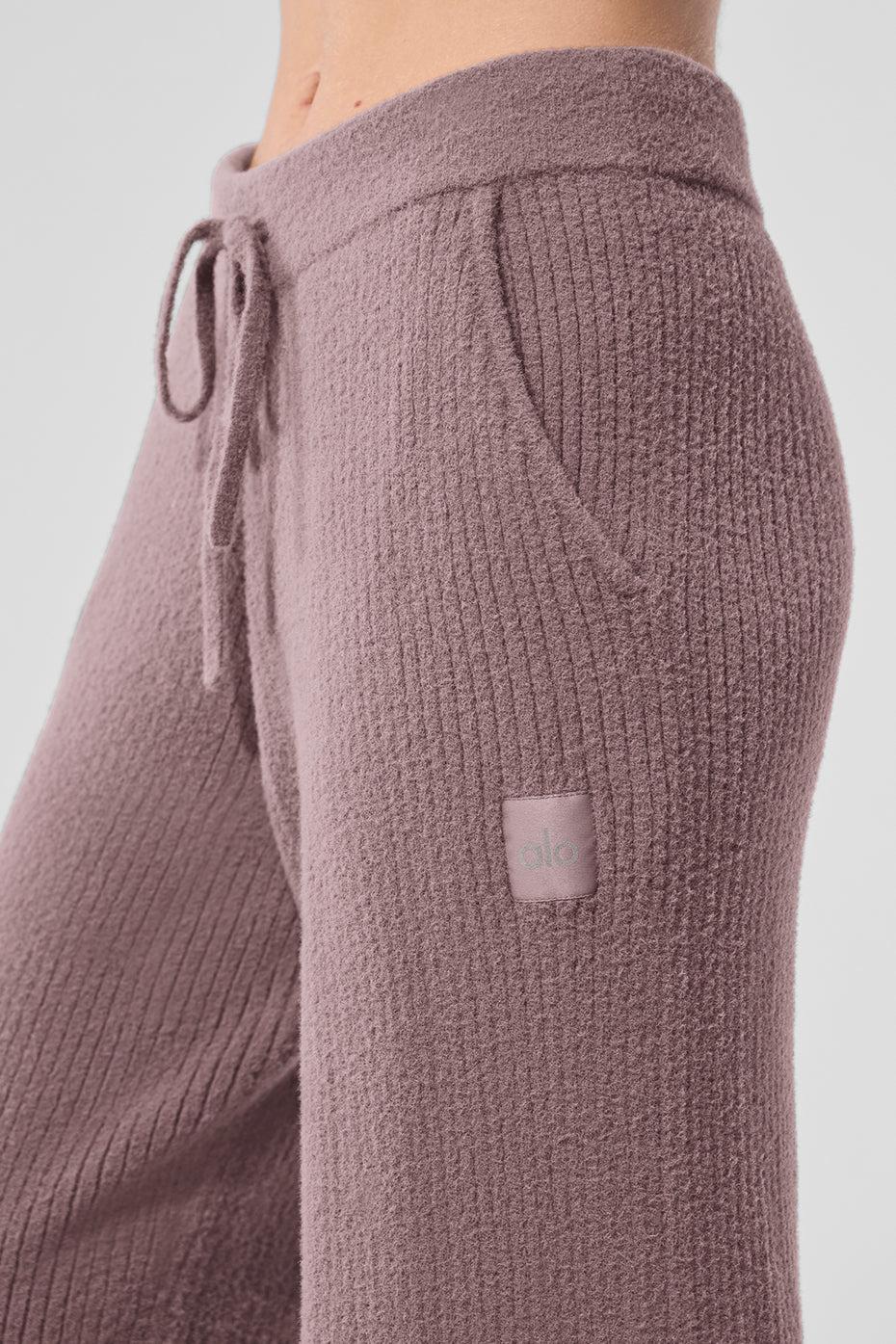 Snuggle Up Sweater High-Waist Wide Leg Pant - Mushroom Female Product Image