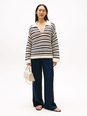 Crochet Polo Sweater Product Image