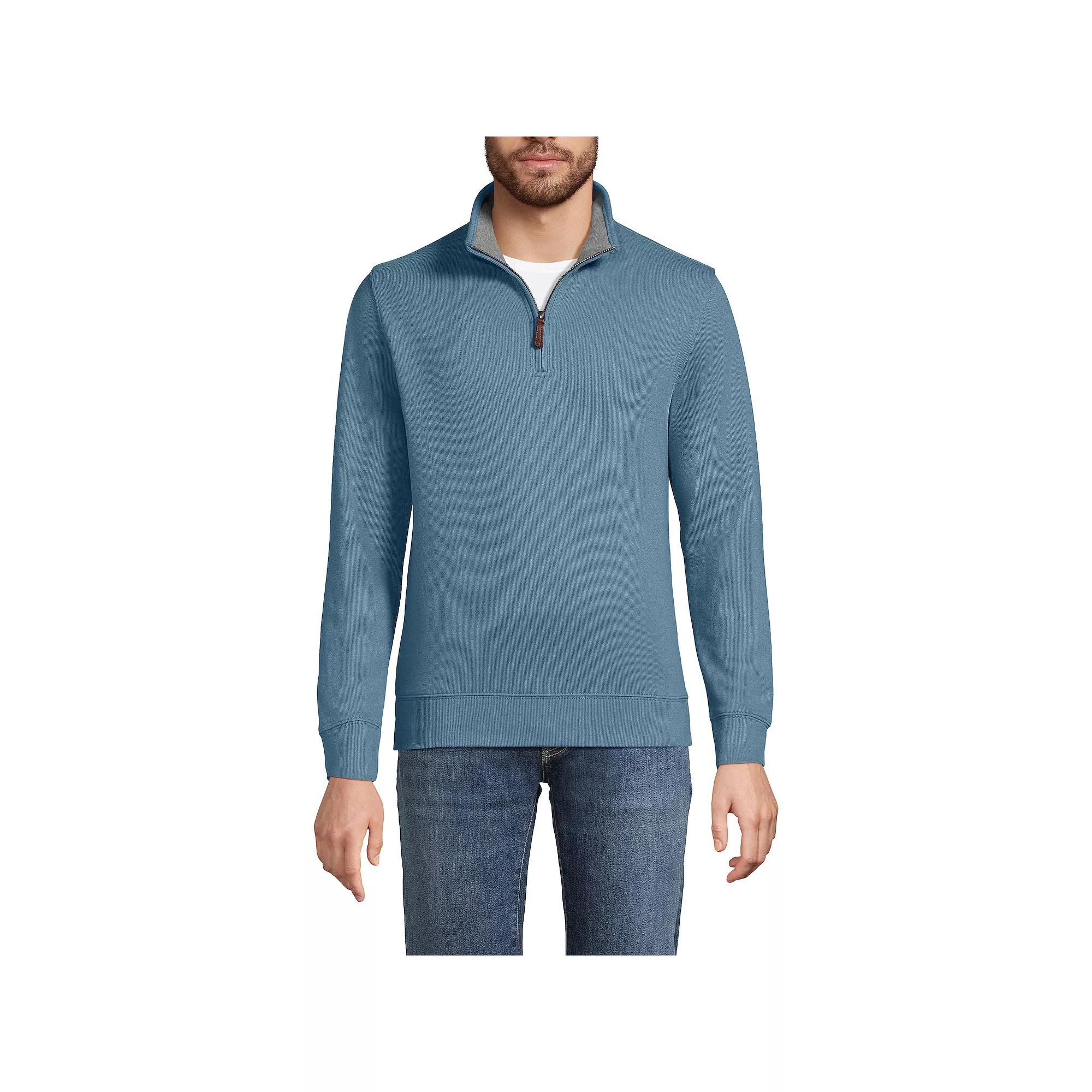 Big & Tall Lands' End Bedford Classic-Fit Ribbed Quarter-Zip Sweater, Men's,  Product Image