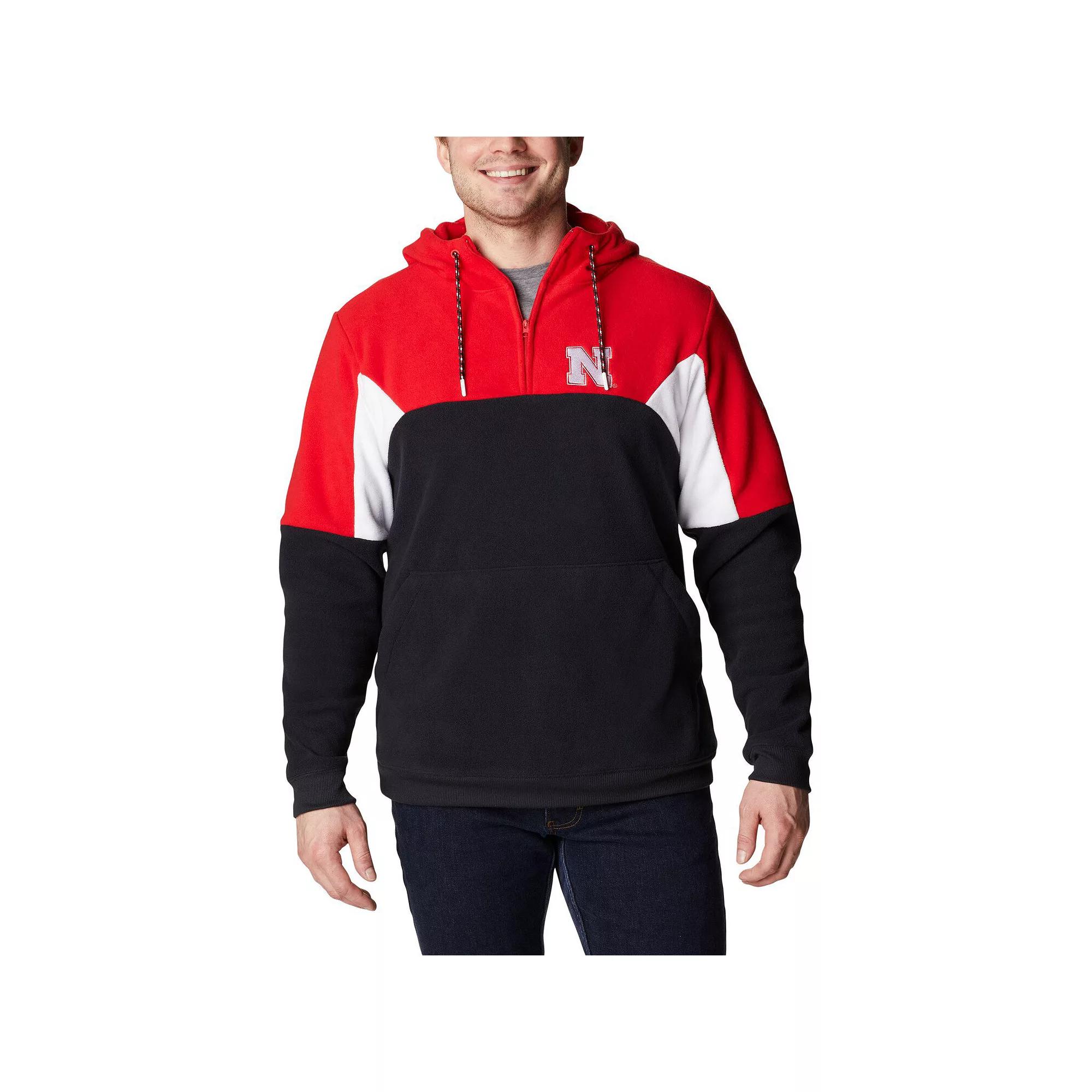 Men's Columbia Black Nebraska Huskers Lodge Quarter-Zip Hoodie, Size: Large Product Image