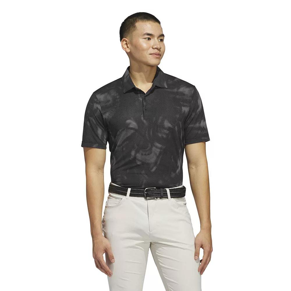 Men's adidas Ultimate365 Printed Mesh Golf Polo Shirt, Size: Medium, Black Product Image