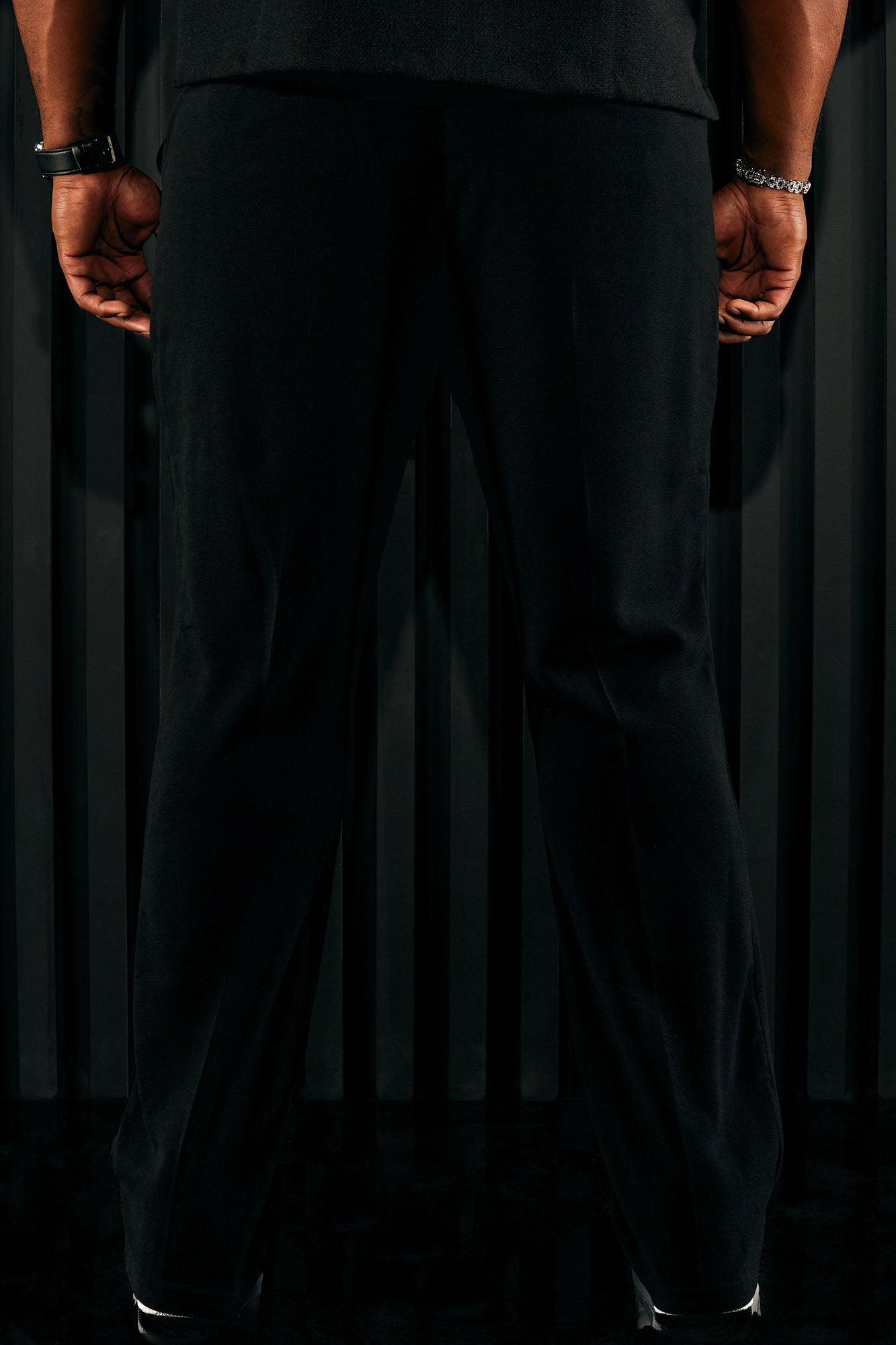 Golden Hour Slit Slim Flare Trousers - Black Product Image