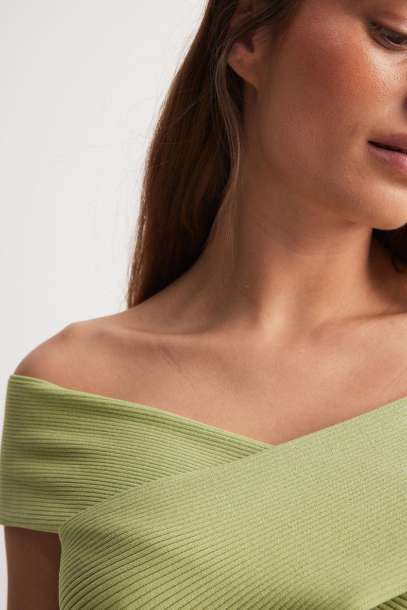 Knitted Off Shoulder Top Product Image