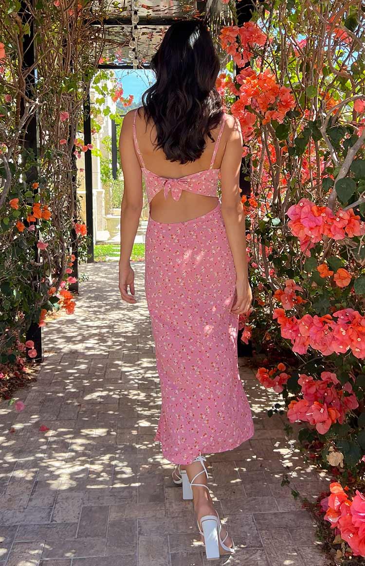 Kinsley Pink Floral Midi Dress Baby Product Image