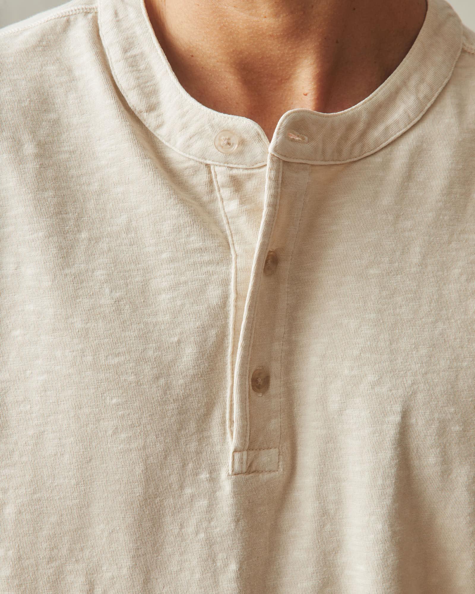 Men's Broken-In Premium Slub Henley Tee - Washed Creme Brulee Product Image
