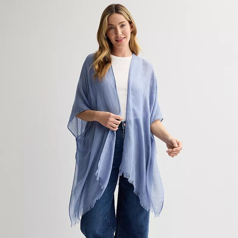 Women's Sonoma Goods For Life® Solid Open Weave Ruana, Black Product Image