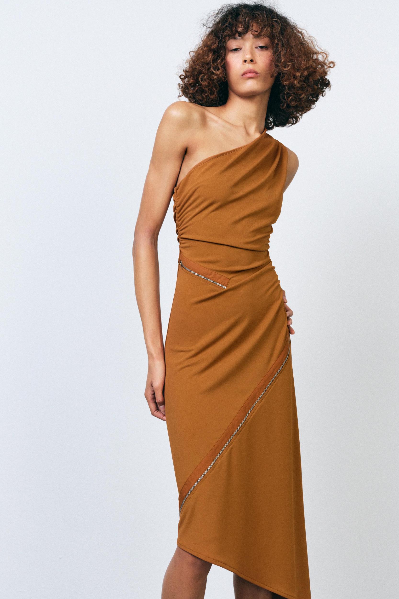 ASYMMETRIC ZIPPER DRESS Product Image