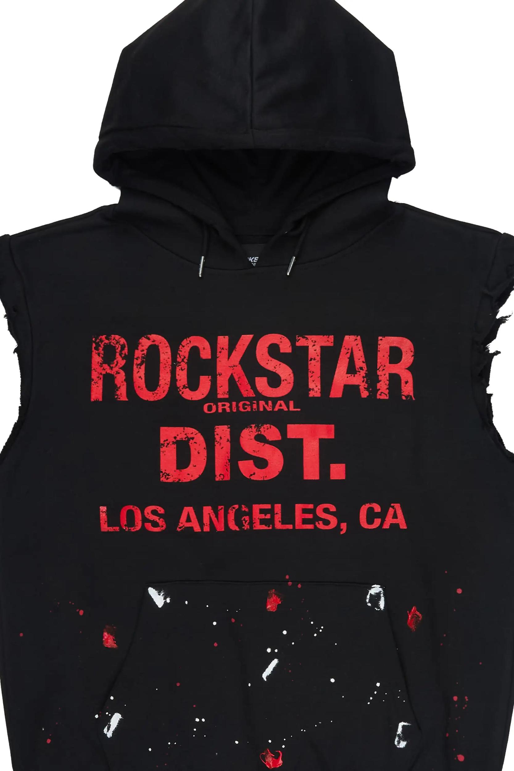 Scottie  Black Cut Sleeve Hoodie Male Product Image