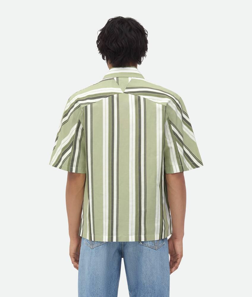 Men's Striped Cotton Shirt in Pale green/white Product Image
