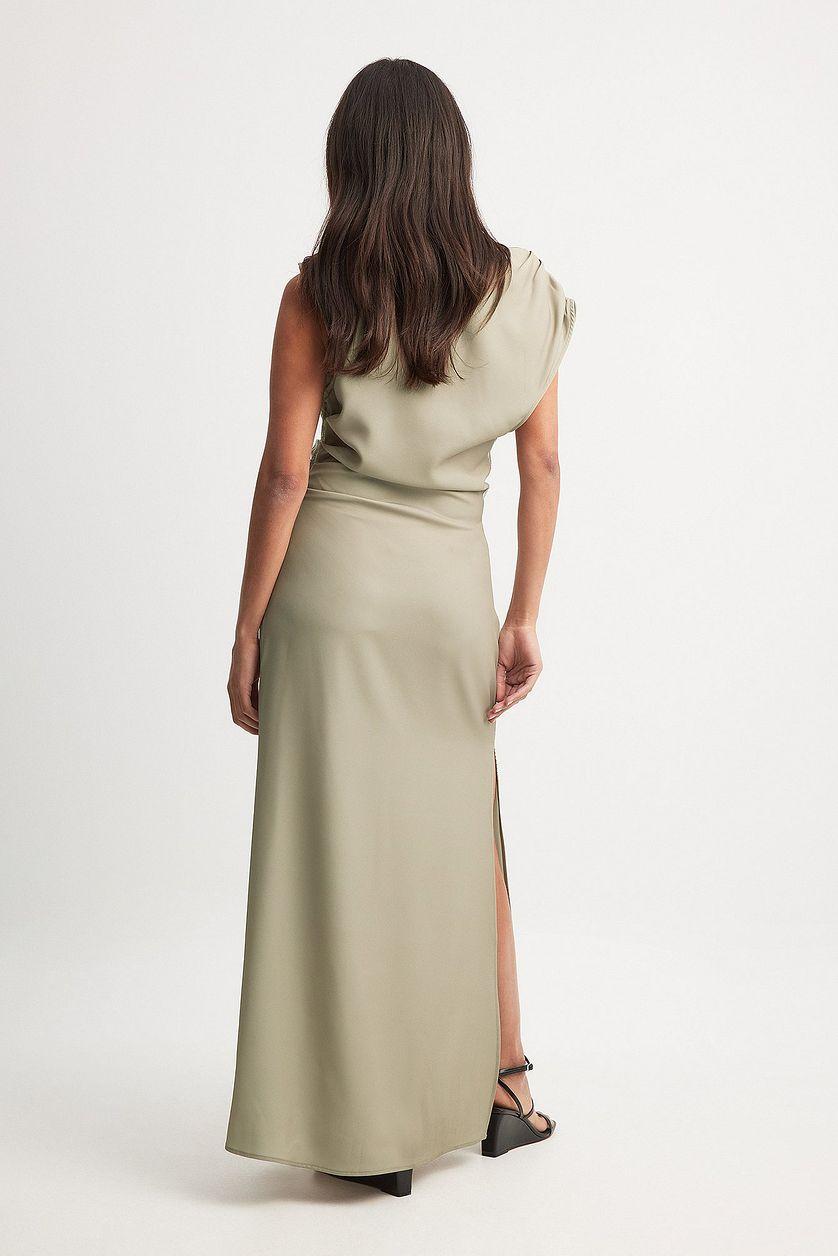 Woven Draped Detail Maxi Dress Product Image