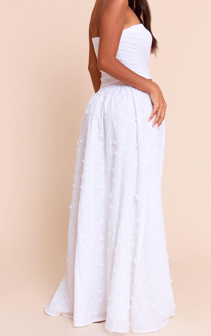 Petite White Appliqué Low Rise Maxi Skirt Product Image