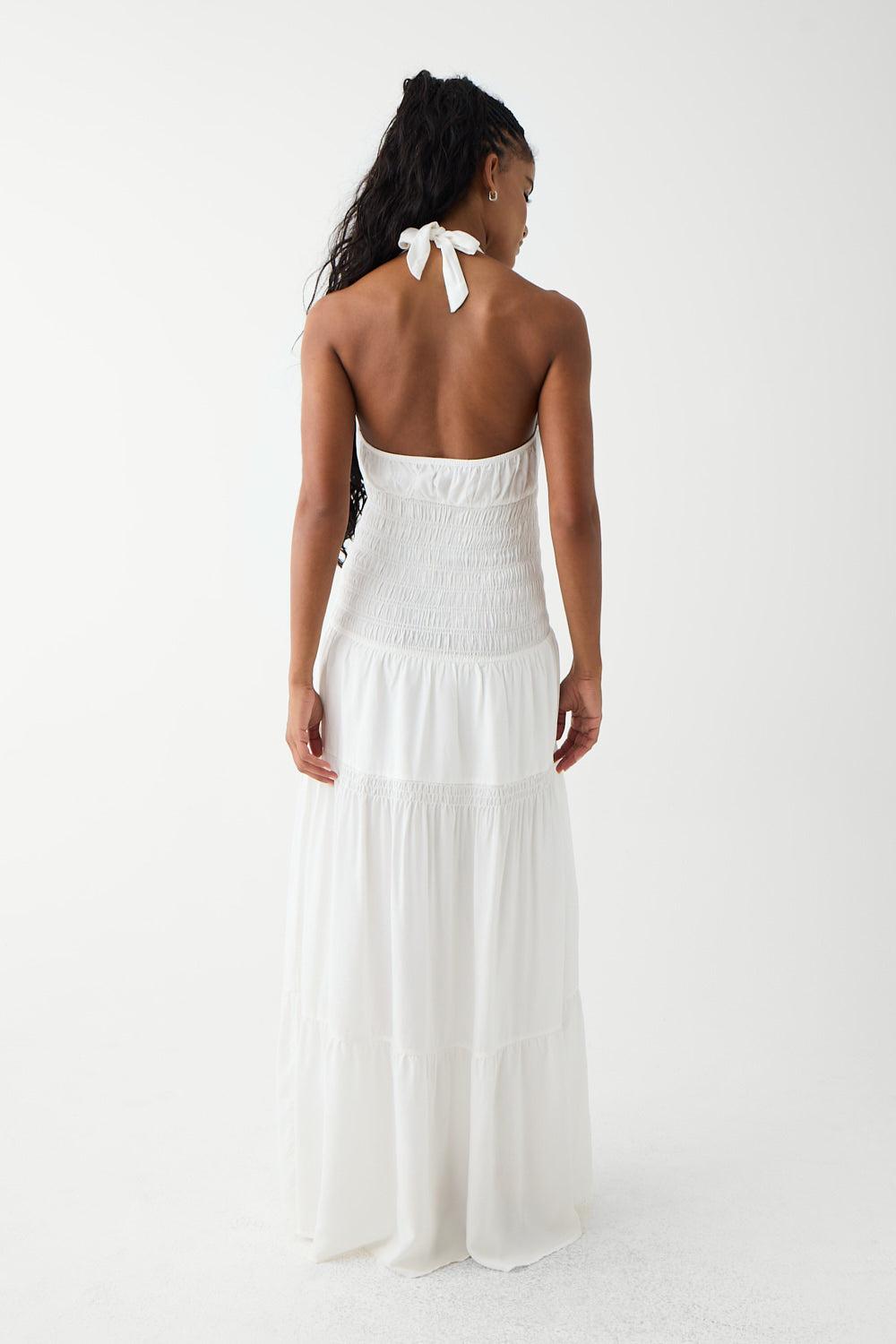 River Halter Maxi Dress - White Product Image
