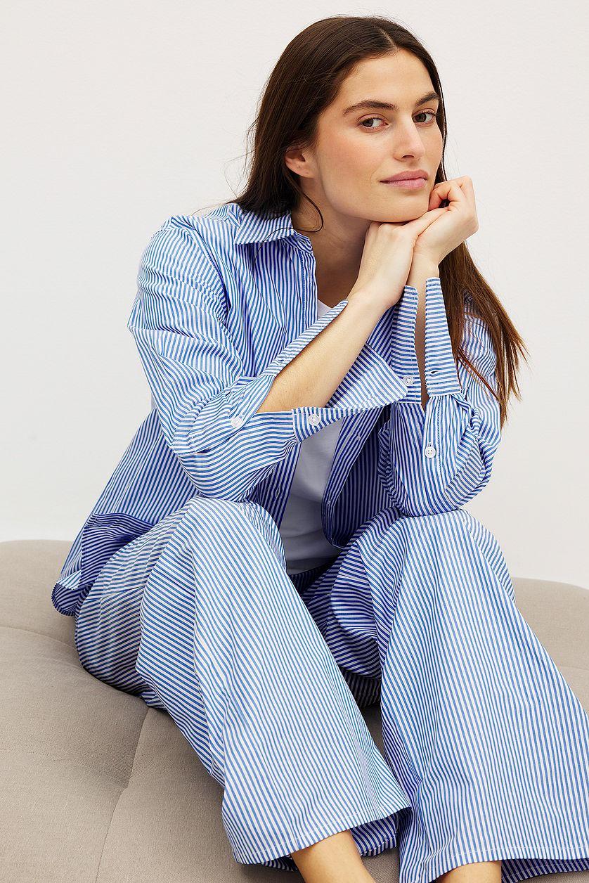 Cotton Wide Elastic Waist Pants Product Image