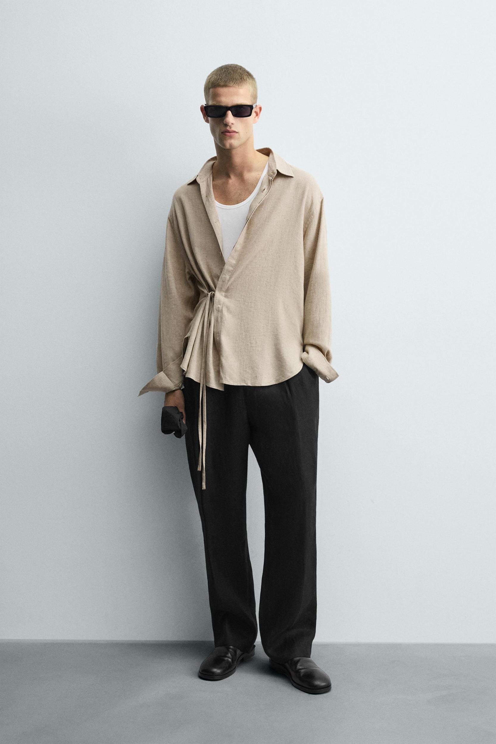 LINEN - VISCOSE TIE SHIRT Product Image