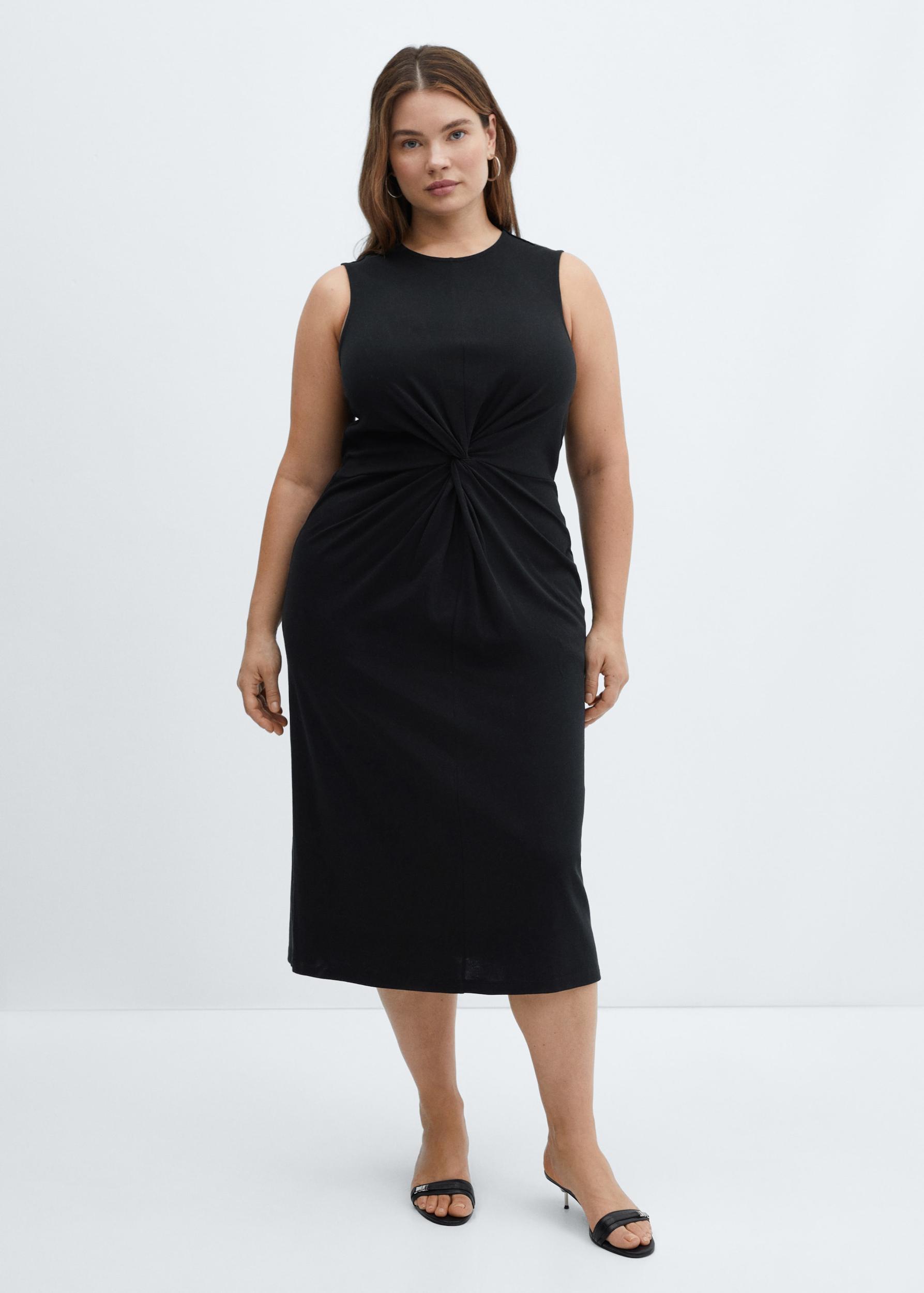 Midi-dress with draped detail - Women | MANGO USA Product Image